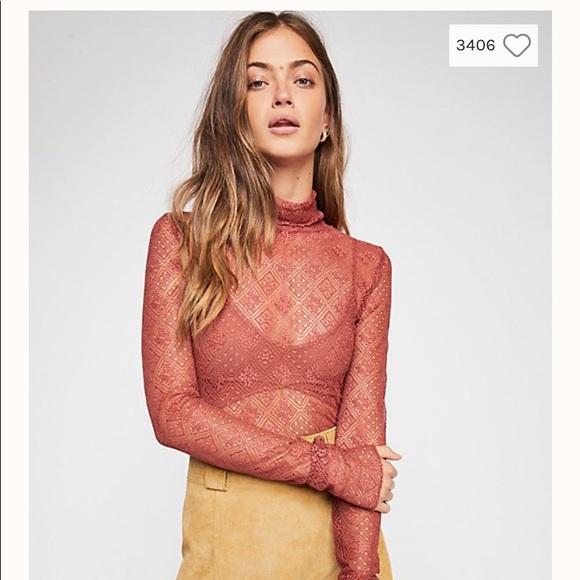 Free People Tops - L/S lace Free People emerald top